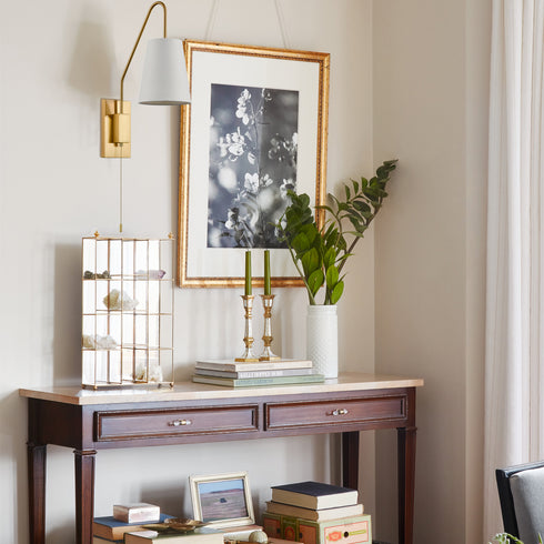 Modern Brass Wall Lamps Set of 2 Plug-In Wall Lights