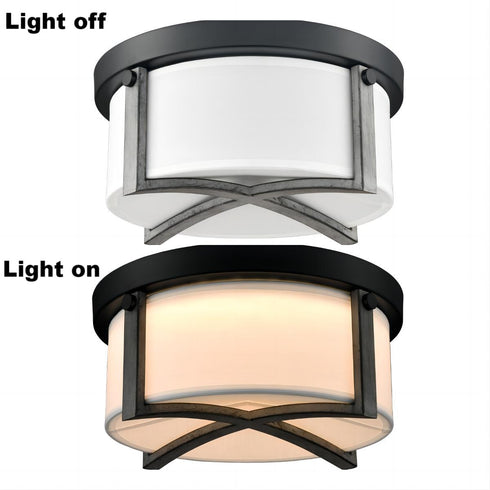 Industrial Flush Mount Ceiling Light White Dimmable LED Ceiling Light