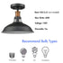 Farmhouse Semi Flush Mount Ceiling Light Black Barn Shade