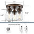 3-Light Mason Jar Ceiling Light Farmhouse Ceiling Light Fixture