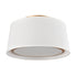 Gold Led Flush Mount Ceiling Light Drum White Fabric Shade 3000k-5500k,24W,1600LM