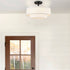 Modern LED Ceiling Lights Black Drum Fixture, Color-Selectable