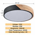 Modern Black and Wood LED Flush Mount Ceiling Light