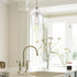 Modern Kitchen Pendant Lighting Brushed Nickel Rod-Hung, 1-Light