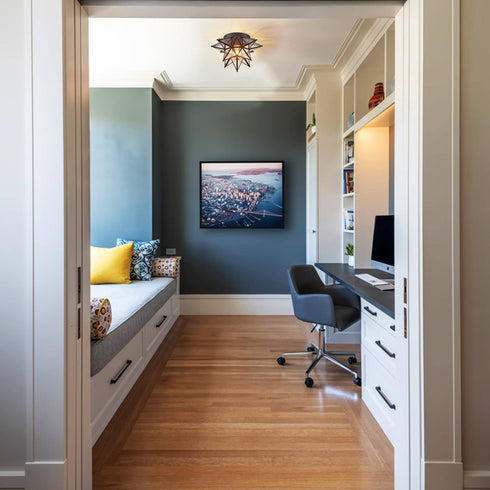 Black Moravian Star Ceiling Light Flush Mount, Transparent, 12.7-IN