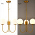 Glass Globe Chandelier Mid Century Pendant Ceiling Lights Milky White Ball Lampshade Wrought Iron for Living Dining Room Bedroom 3 Lights