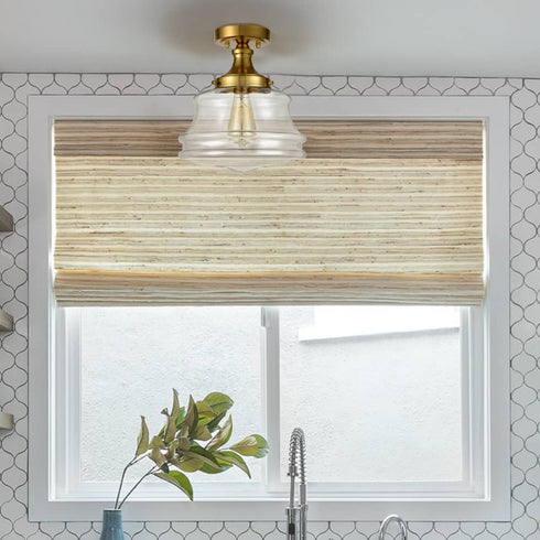 Modern Brass Schoolhouse Semi Flush Ceiling Lights Hallway