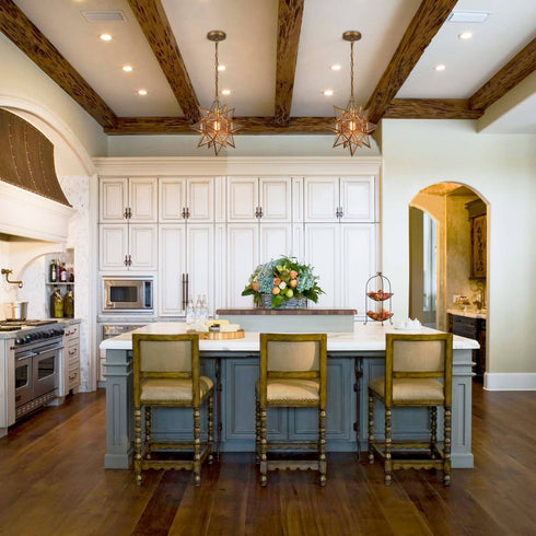 Modern Moravian Star Pendant Light Boho Gold Hanging Light 16 Inch