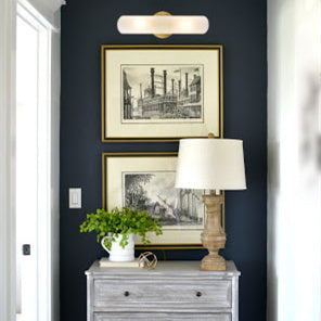 Modern Brass 2-Light Cylinder Sconce Lighting Set of 2