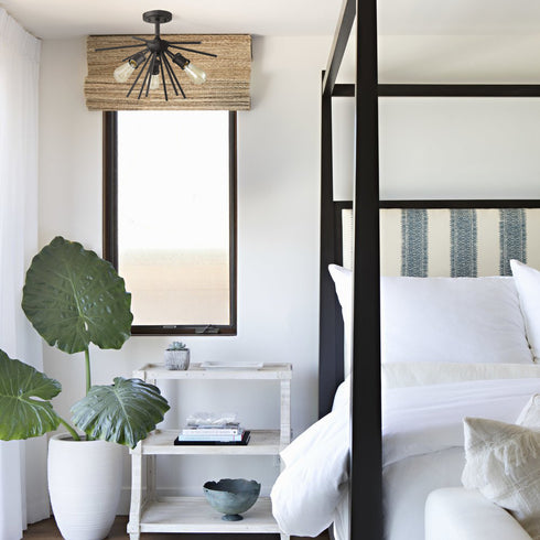 Vintage Sputnik Semi Flush Ceiling Lights, Golden Bronze