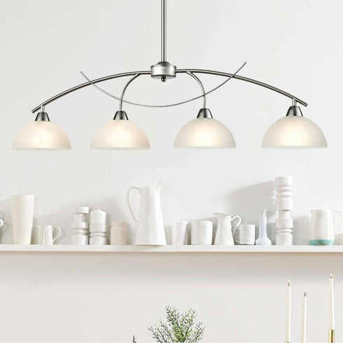 Modern 4-Light Kitchen Pendant Lighting, Brushed Nickel