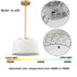 Modern Pendant Light Fabric Drum Shade LED