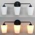 3-Light Black Bathroom Vanity Light Fixture with Milk Glass Shade