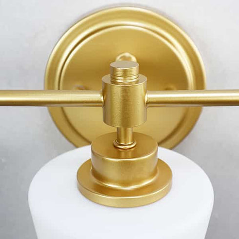Modern Gold Bathroom Light Fixture 3-Light Milk Glass Vanity Light