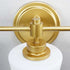 Modern Gold Bathroom Light Fixture 3-Light Milk Glass Vanity Light