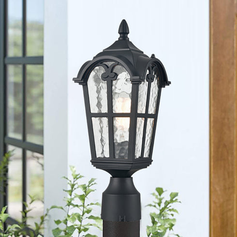 Industrial Outdoor Post Light Pillar Lantern with Pier Mount Matte Black