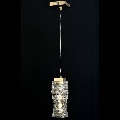 Modern Mini Crystal Pendant Light Gold LED 8-Watt, 4000K