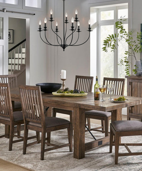 Farmhouse Chandelier Black Candle Chandelier for Dining