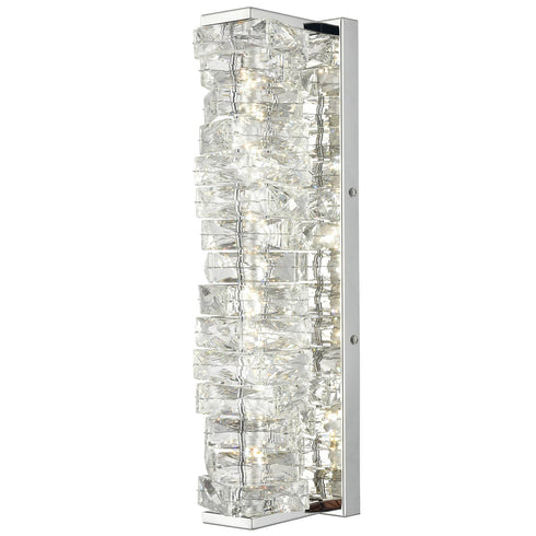 Crystal Bathroom Vanity Lights LED Stainless Steel, Chrome, 18.5-In