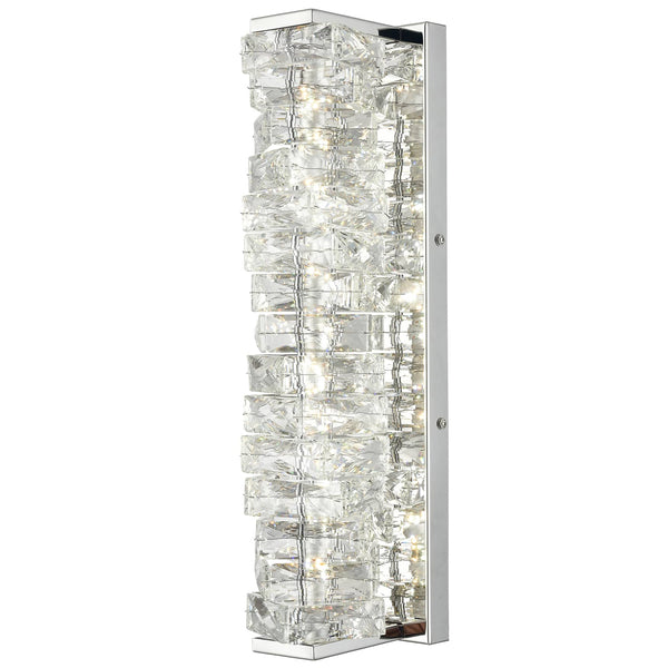 Crystal Bathroom Vanity Lights LED Stainless Steel, Chrome, 18.5-In