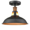 Farmhouse Semi Flush Mount Ceiling Light Black and Gold