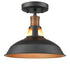 Farmhouse Semi Flush Mount Ceiling Light Black and Gold