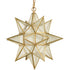 Moravian Star Pendant Chandelier Seeded Glass Gold Light 19 Inches