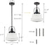 Industrial Pendant Light Fixtures Black Schoolhouse Hanging Adjustable Light for Kitchen Island