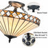 3-Light Tiffany Semi Flush Mount Ceiling Light