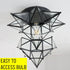 Moravian Star Flush Mount Ceiling Light, 18-In, Black, Transparent