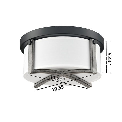 Industrial Flush Mount Ceiling Light White Dimmable LED Ceiling Light