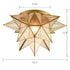 Brass Moravian Star Ceiling Light Seeded Glass 18-Inch