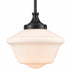 Black Schoolhouse Pendant Light Fixture with Milk Glass Shade